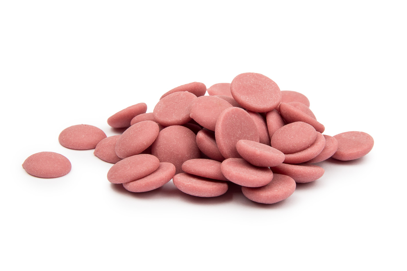 Červené čokoládové čočky 47%, 100g