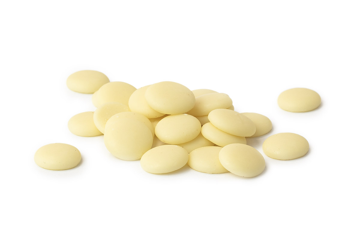 Čokoládové čočky Bílá čokoláda 34%, 1000g