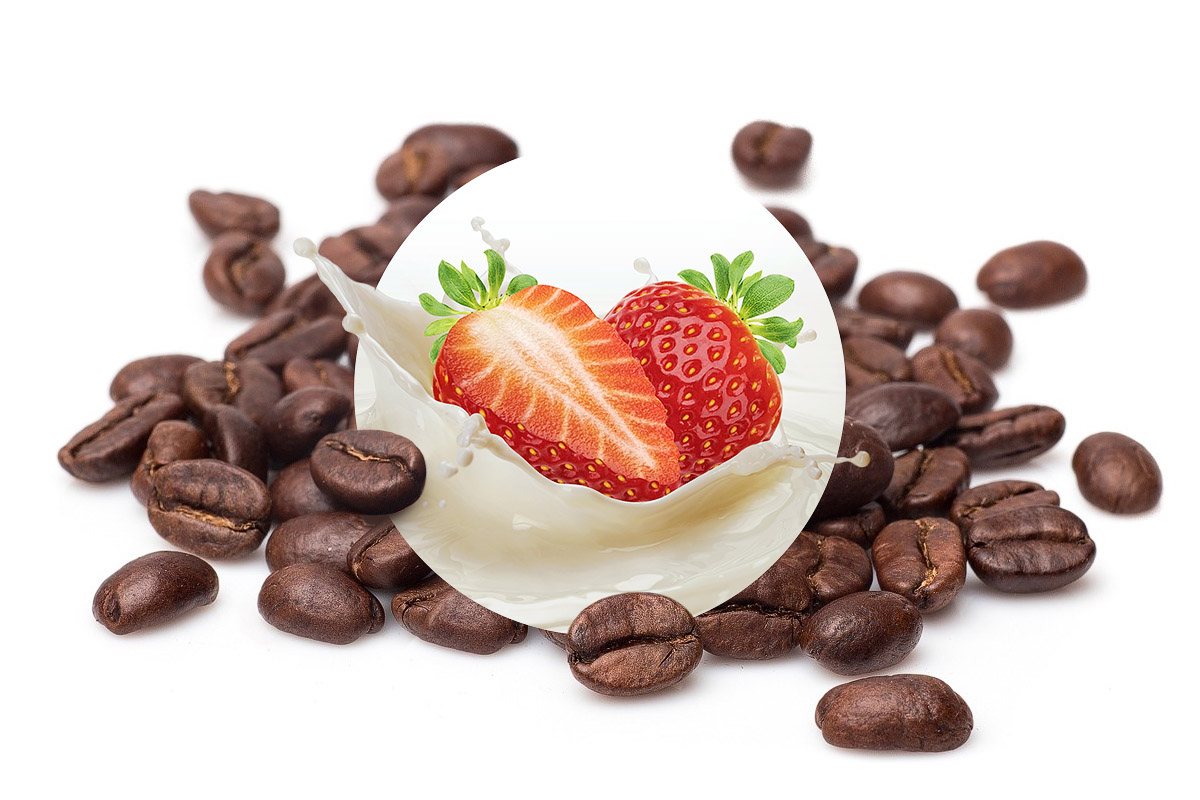 Jahody ve smetaně - zrnková káva bezkofeinová, 500g