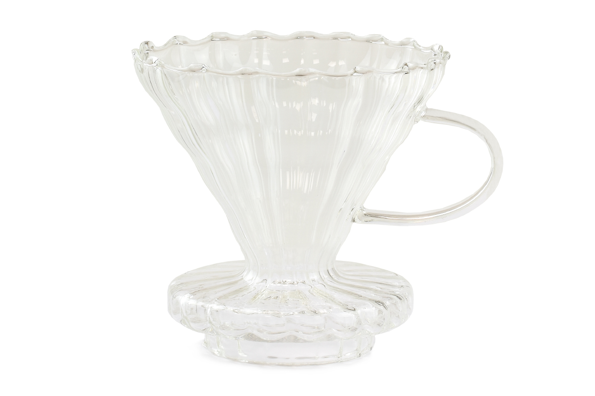 Skleněný dripper na kávu Filtro Vetro V60-02