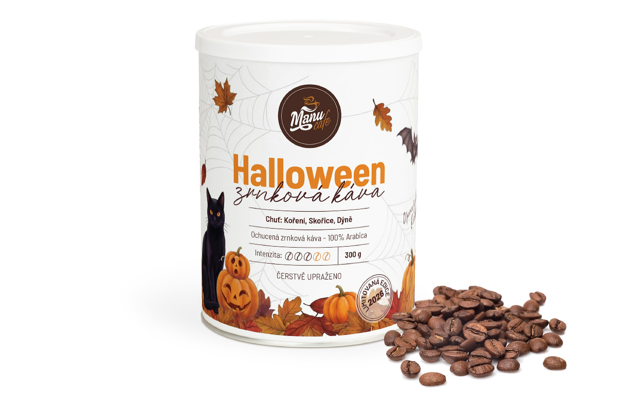 Halloween zrnková káva - dárková dóza 300 g